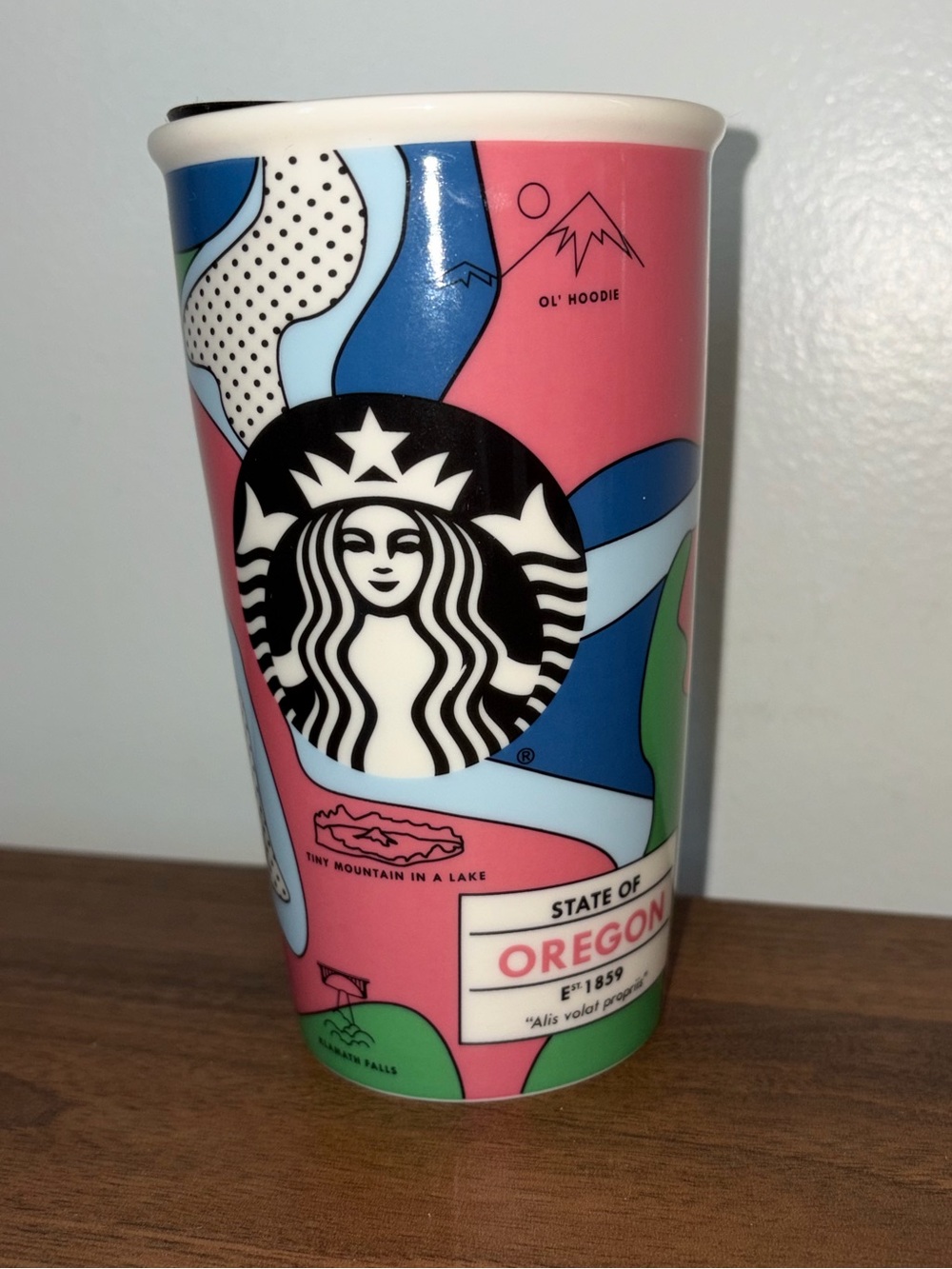 Starbucks Oregon misprint state Ceramic Doublewall Travel Tumbler Original